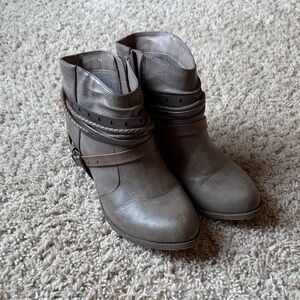 Women's Ankle Boots with Decorative Straps